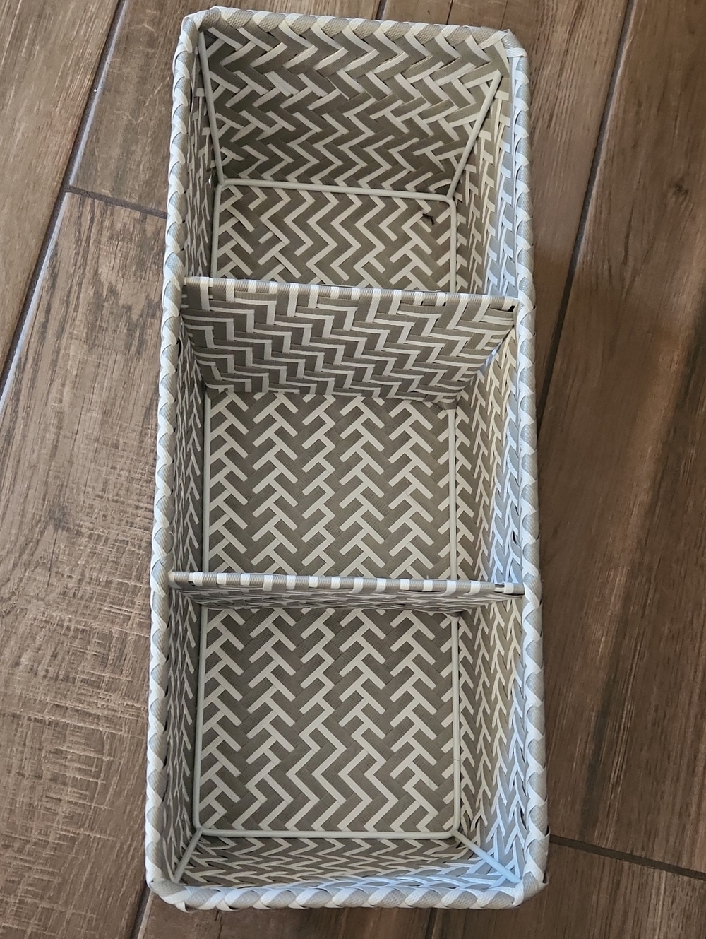 Neutral Gray & White Woven Desk Organizer - Brand Unknown